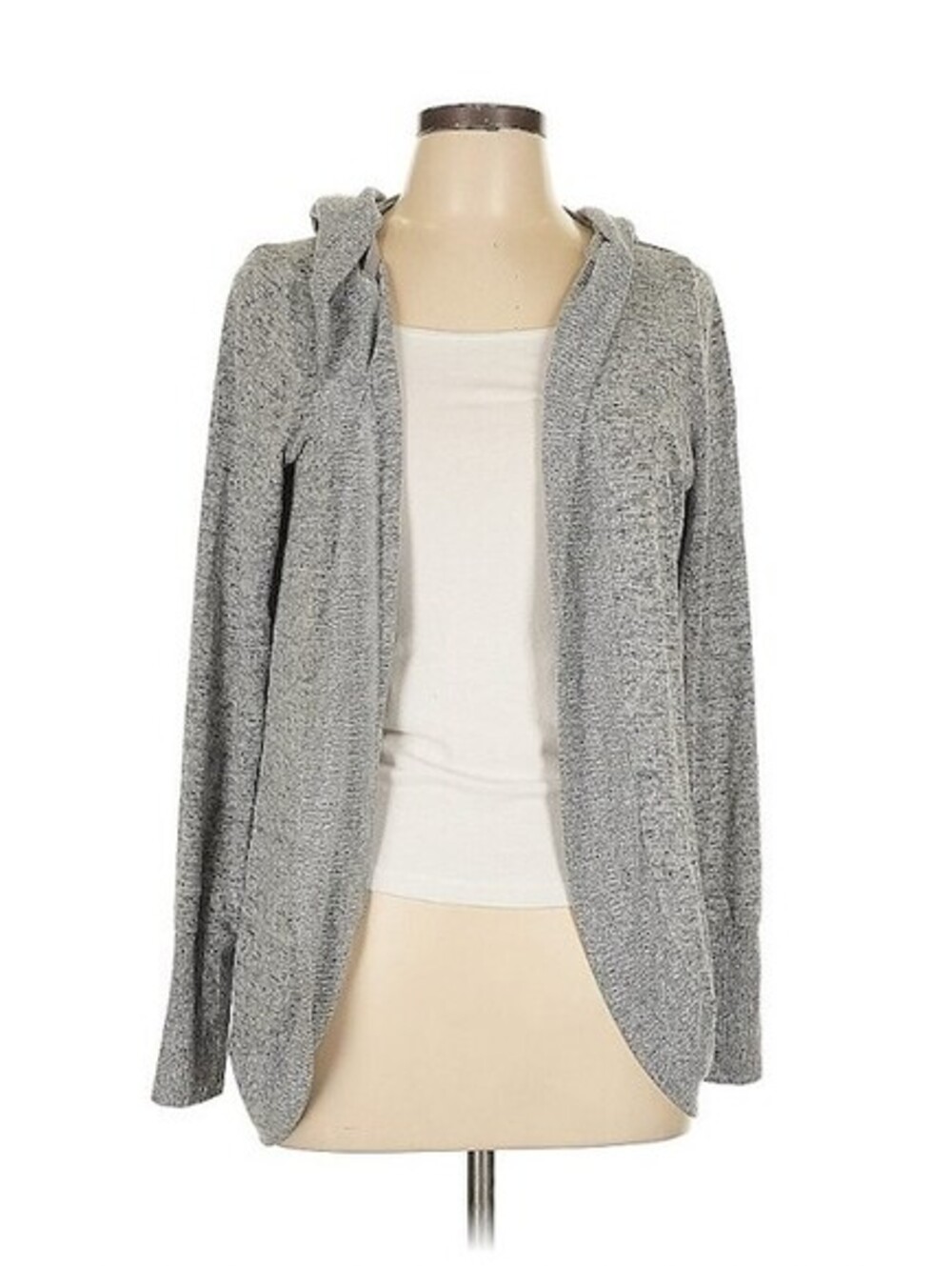 Grayson Threads Gray Cowl Neck Hooded Cardigan Size Large